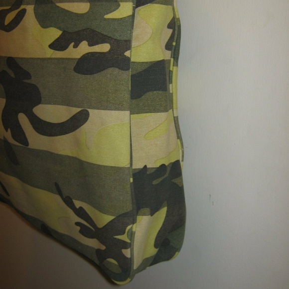 Vintage Rare Camouflage Pattern Fashion Canvas Tote Handbag - Picture 3 of 6